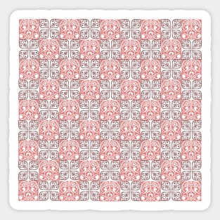 Portuguese pink tile pattern Sticker